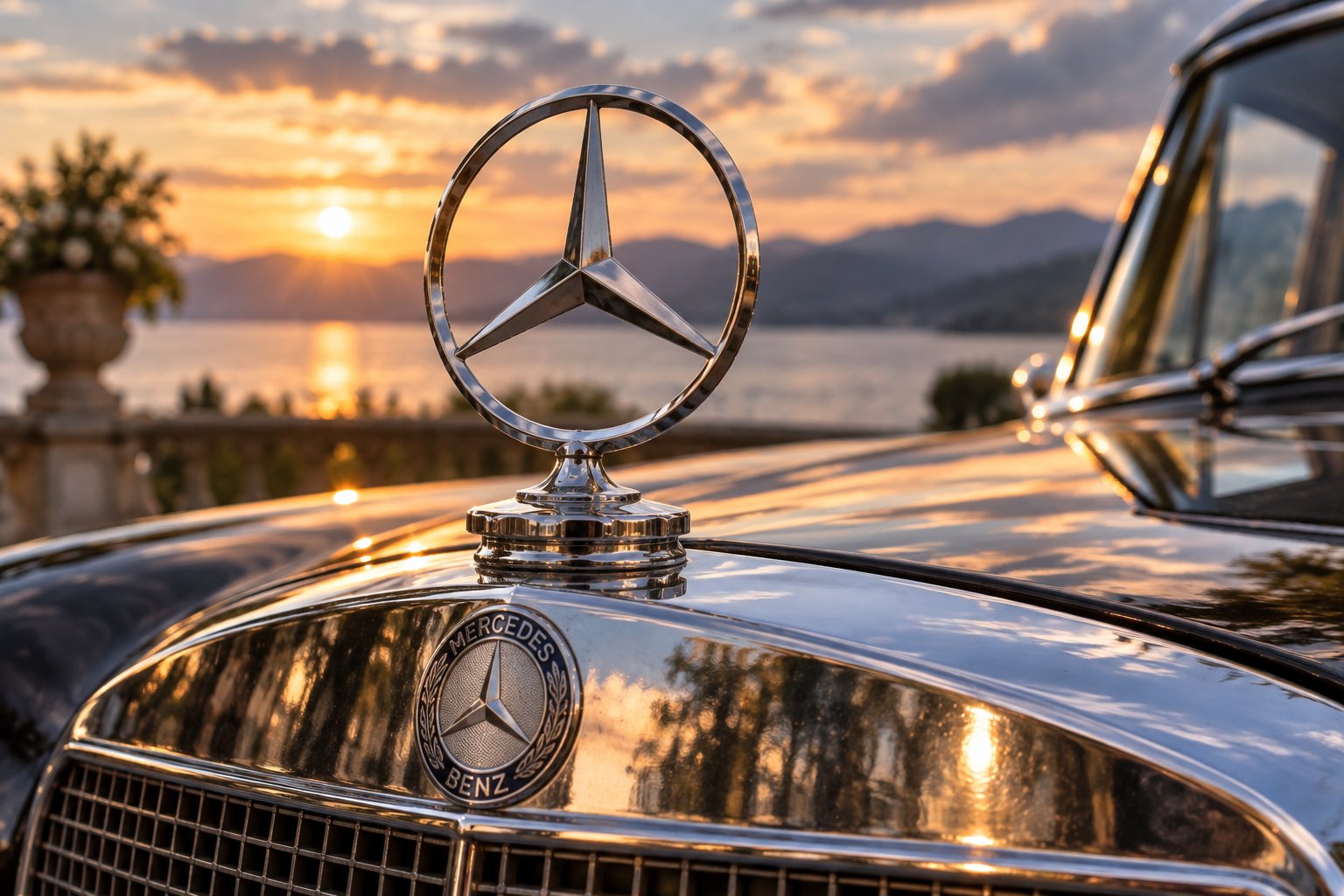 Mercedes-Stern Kühlerfigur für Retromanie, mit KI generiert