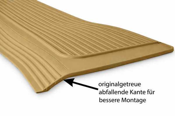 Gummi Einstiegsleisten Schweller für Mercedes SL107 R107/W107 beige
