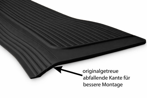 Gummi Einstiegsleisten Schweller für Mercedes SL107 R107/W107 schwarz