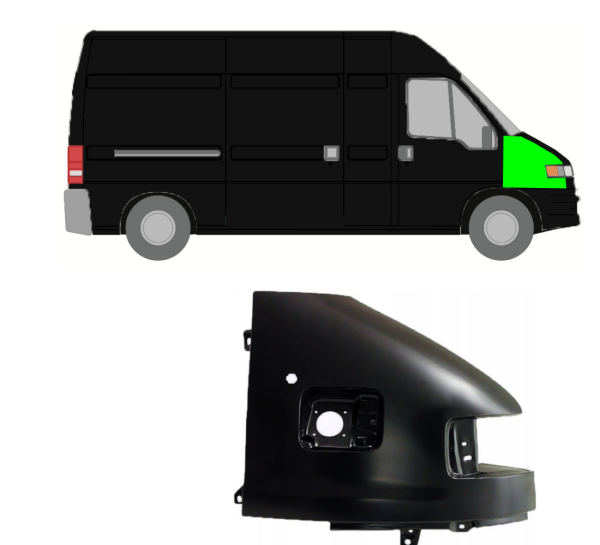 Kotlügel für Fiat Ducato 1994 - 2006 vorne rechts