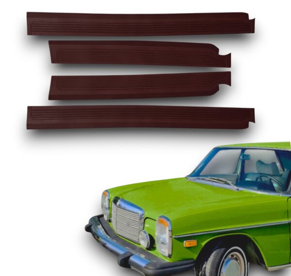 Gummi Einstiegsleisten Schweller Beläge für Mercedes W115/W114 /8 dunkelrot