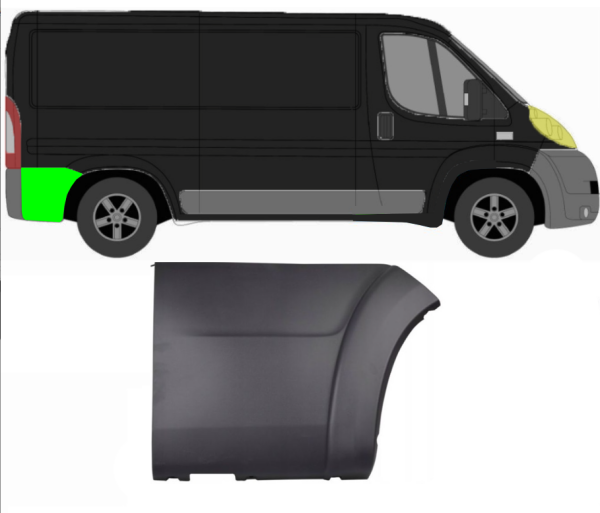 Kotflügel Seitenleiste für Fiat Ducato 2006 - 2014 hinten rechts