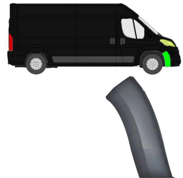 Stoßstange Seitenleiste für Fiat Ducato 2014 - 2018 vorne rechts