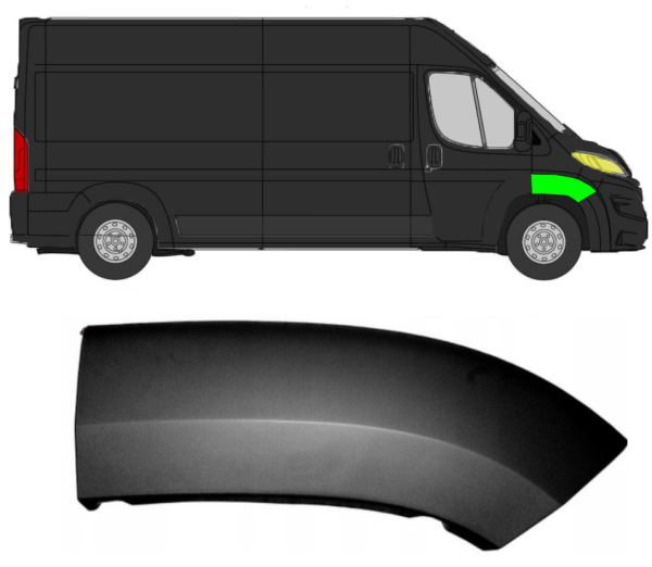 Seitenleiste Kotflügel für Fiat Ducato 2018 - 2021 vorne rechts