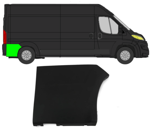 Seitenleiste Kotflügel für Fiat Ducato 2018 - 2021 hinten rechts