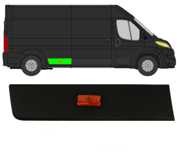 Seitenleiste mit Lampe für Fiat Ducato 2018 - 2021 hinten rechts