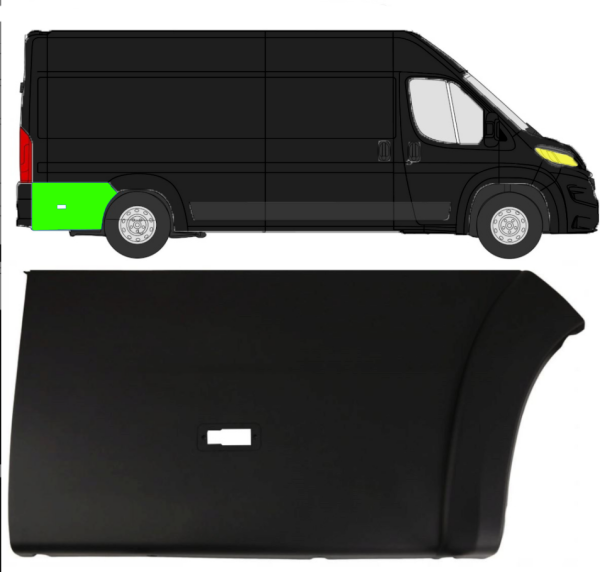 Seitenleiste Kotflügel für Fiat Ducato 2018 - 2021 hinten rechts