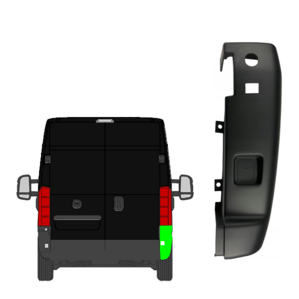 Stoßstangenecke mit kleinem Reflektor 180° für Fiat Ducato 2018 - 2021 hinten rechts