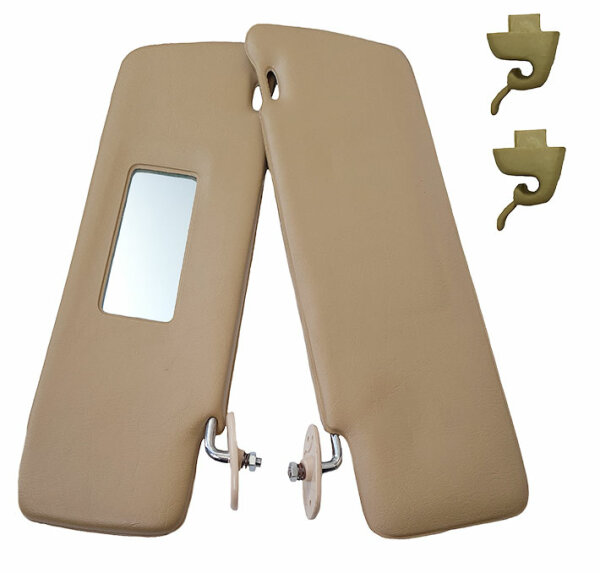 Sonnenblenden Sunvisor Sonnenschutz Paar für Mercedes W123 Limousine & T-Modell beige