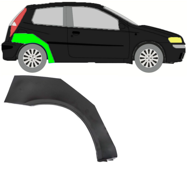 Radlauf für Fiat Punto II 3 Türer 1999 - 2010 rechts