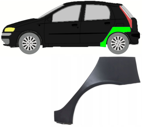 Radlauf für Fiat Punto II 5 Türer 1999 - 2010 links