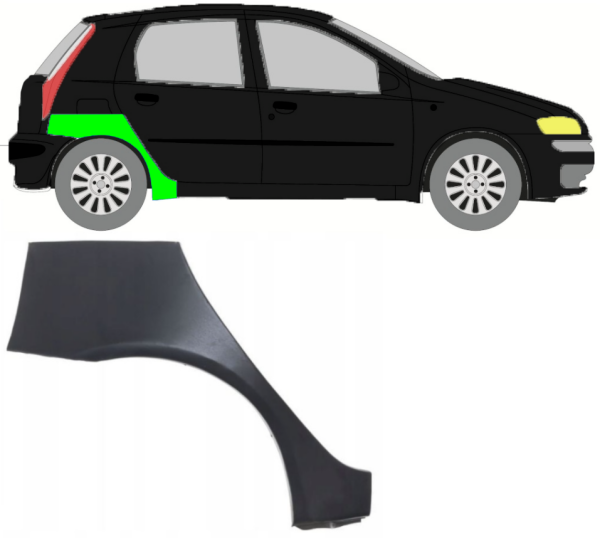 Radlauf für Fiat Punto II 5 Türer 1999 - 2010 rechts