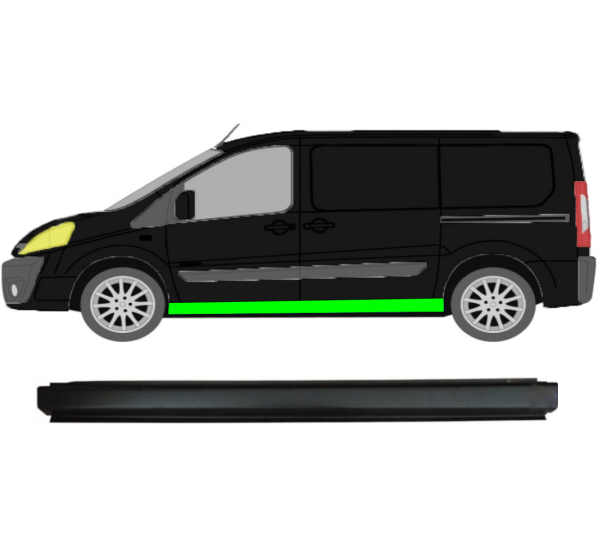 Vollschweller für Citroen Jumpy Dispatch 2007 - 2016 langer Radstand links