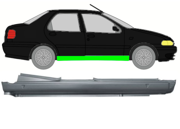 Vollschweller für Fiat Siena 1997 - 2001 rechts