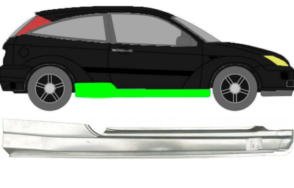 Türschweller für Ford Focus MK 1 1998 - 2007 3 Türer rechts