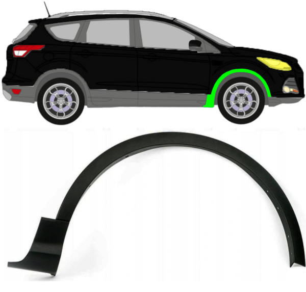 Radlaufverbreiterung für Ford Kuga 2013 - 2016 vorne rechts