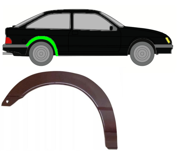 Radlauf für Ford Sierra 3 Türer 1982 - 1993 rechts