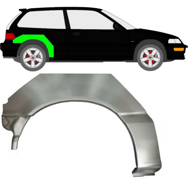 Radlauf für Honda Civic 1987 - 1991 rechts