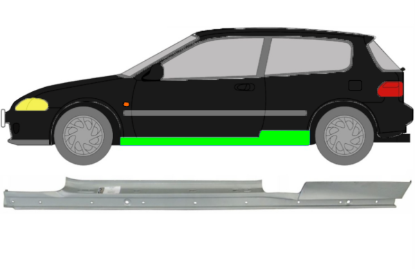 Vollschweller für Honda Civic 3 Türer 1991 - 1995 links