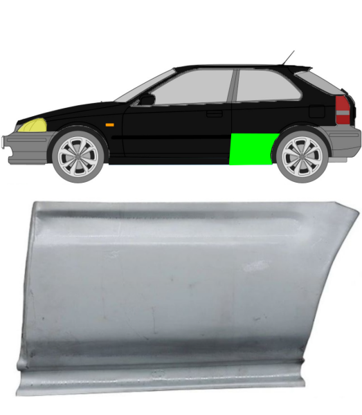 Kotflügel für Honda Civic EJ EK 3 Türer 1995 - 2001 hinten links