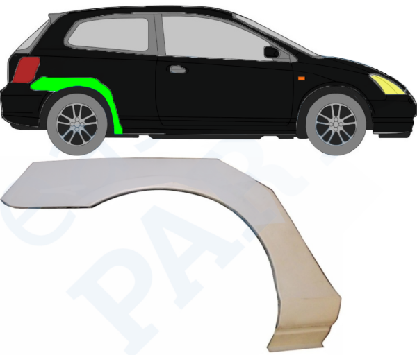 Radlauf für Honda Civic 3 Türer 2001 - 2005 rechts