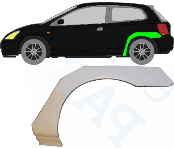 Radlauf für Honda Civic 3 Türer 2001 - 2005 links