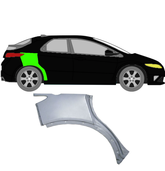 Radlauf für Honda Civic 5 Türer 2005 - 2011 rechts