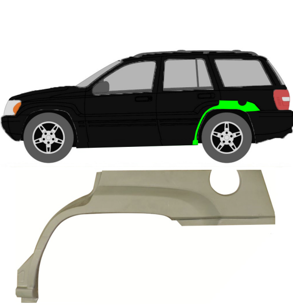 Radlauf für Jeep Grand Cherokee 1999 - 2004 links