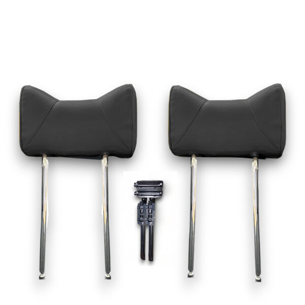 Kopfstützen Hasenohr Paar Kunstleder schwarz hinten für Mercedes SL R107 W114 W115 etc.