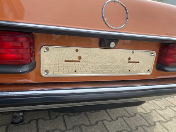 Kennzeichenblende Kennzeichenhalter Chrom hinten für Mercedes R107 W123 W114 W115 W116 W108 W109 W110 W111 W112