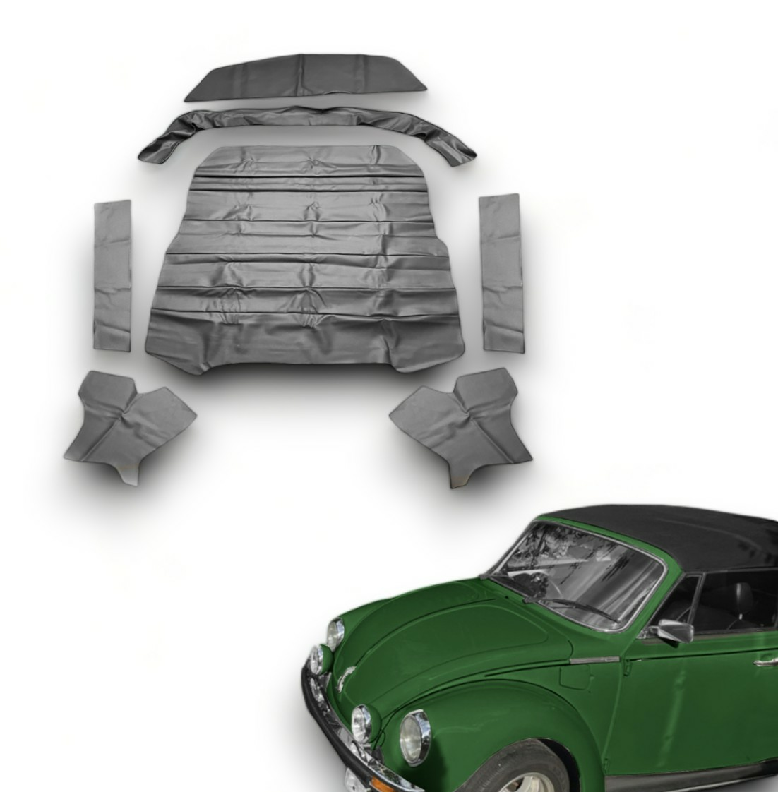 VW Käfer Dachhimmel weiß Vinyl glatt / nur Dachteil - Bekabo