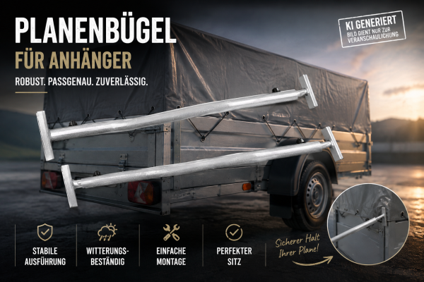 2x Planenbügel Anhänger  für Flachplane Anhänger 1,0 - 1,45m verstellbar stahl