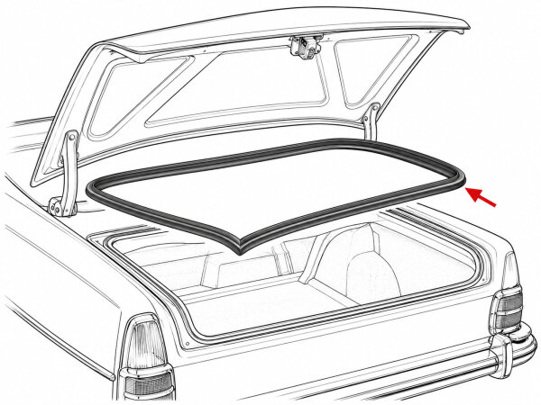 Dichtung Kofferraum Heckdeckel Kofferraumdichtung Gummi für Mercedes W112