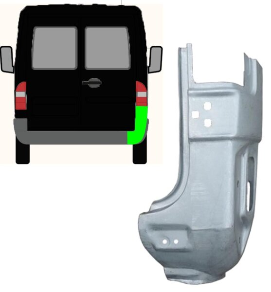 Tiefe seitliche Säule für Mercedes Sprinter 1995 – 2006 hinten rechts