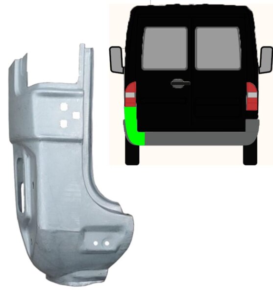 Tiefe seitliche Säule für Mercedes Sprinter 1995 – 2006 hinten links