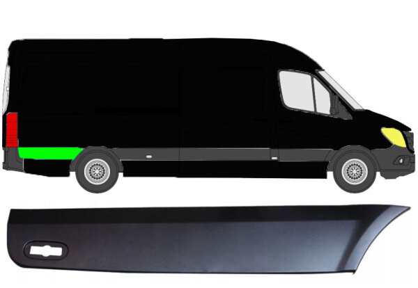 Seitenleiste für Mercedes Sprinter langer Radstand 2006 – 2021 hinten rechts