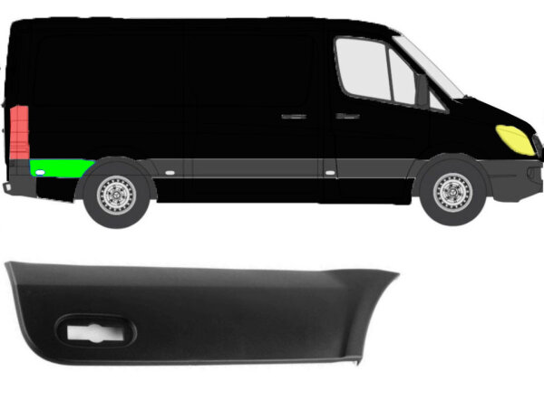 Seitenleiste für Mercedes Sprinter 2006 – 2021 hinten rechts