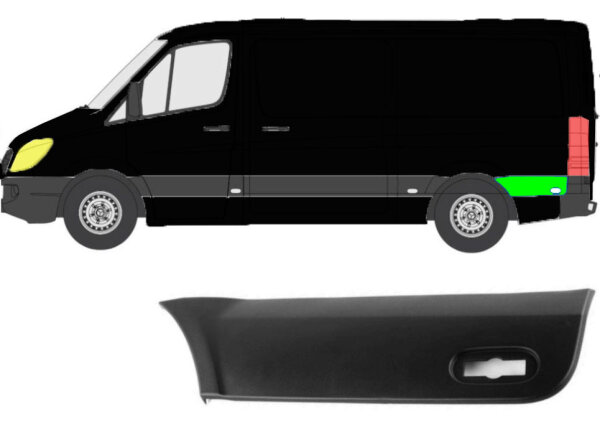 Seitenleiste für Mercedes Sprinter 2006 – 2021 hinten links