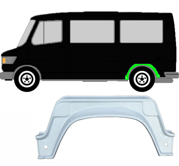 Radlauf innen für Mercedes T1 207 – 410 1977 – 1995 links