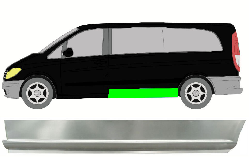 Reparaturblech für Mercedes Vito W639 langer Radstand 2003–2014 links ...