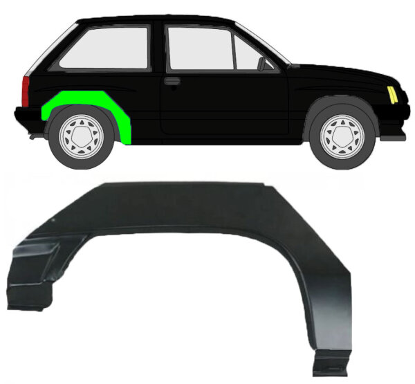 Radlauf für Opel Corsa A 1982 – 1993 3 Türer rechts