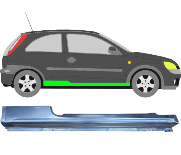 Vollschweller für Opel Corsa C 2000 – 2010 3 Türer rechts