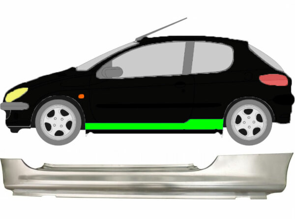 Vollschweller für Peugeot 206 1998 – 2012 3 Türer links