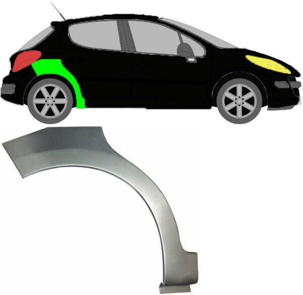 Radlauf für Peugeot 207 2006 – 2013 5 Türer rechts