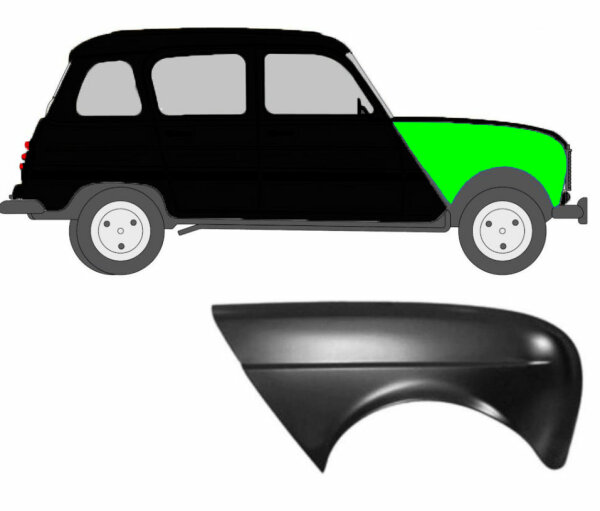 Kotflügel für Renault 4 1962 – 1993 vorne rechts
