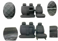 Schonbezüge Sitzbezug für VW Crafter 2018-2023 Kunstleder Schwarz Weiß
