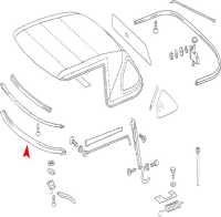 Dichtung Verdeck vorne Wetterdichtung Gummi für Mercedes  SL R107/W107