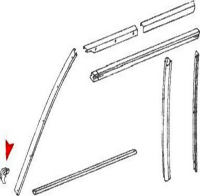 Dichtung B-Säule oben rechts Türanschlag Gummipuffer für  Mercedes-Benz SL R107