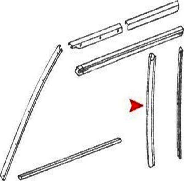 Dichtung Softtop Verdeck Heckscheibendichtung rechts  für Mercedes SL R107 W107