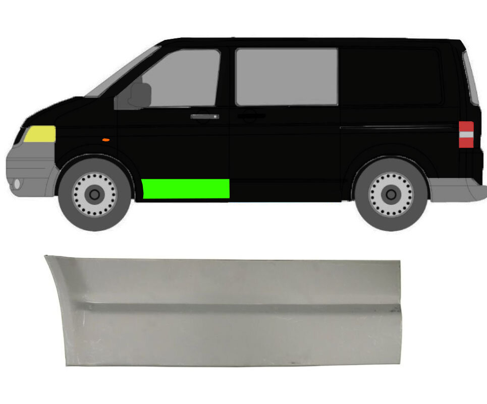 Seitentürleiste für VW Transporter T5 2003-2015 Einzeltür L2 Chrom Dunkel 7tlg